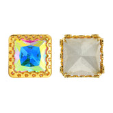 Crystal AB Princess Square Shape High-Quality Glass Sew-on Nest Hollow Claw Rhinestones WholesaleRhinestone